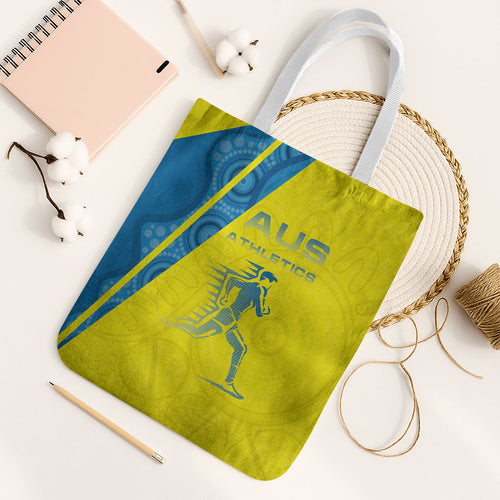 Australian Athletics Tote Bag Modern Indigenous Circle Pattern Sport Art