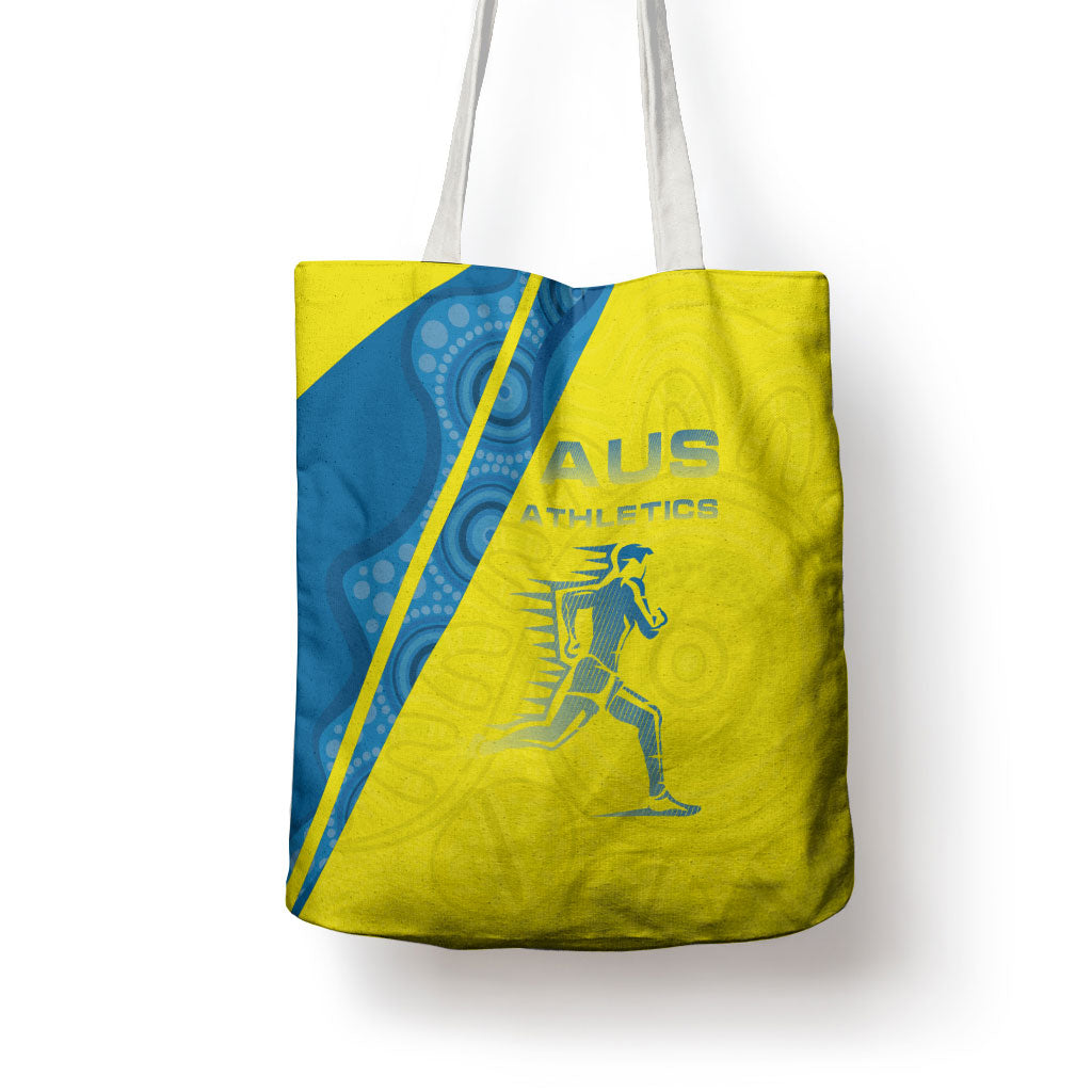 Australian Athletics Tote Bag Modern Indigenous Circle Pattern Sport Art