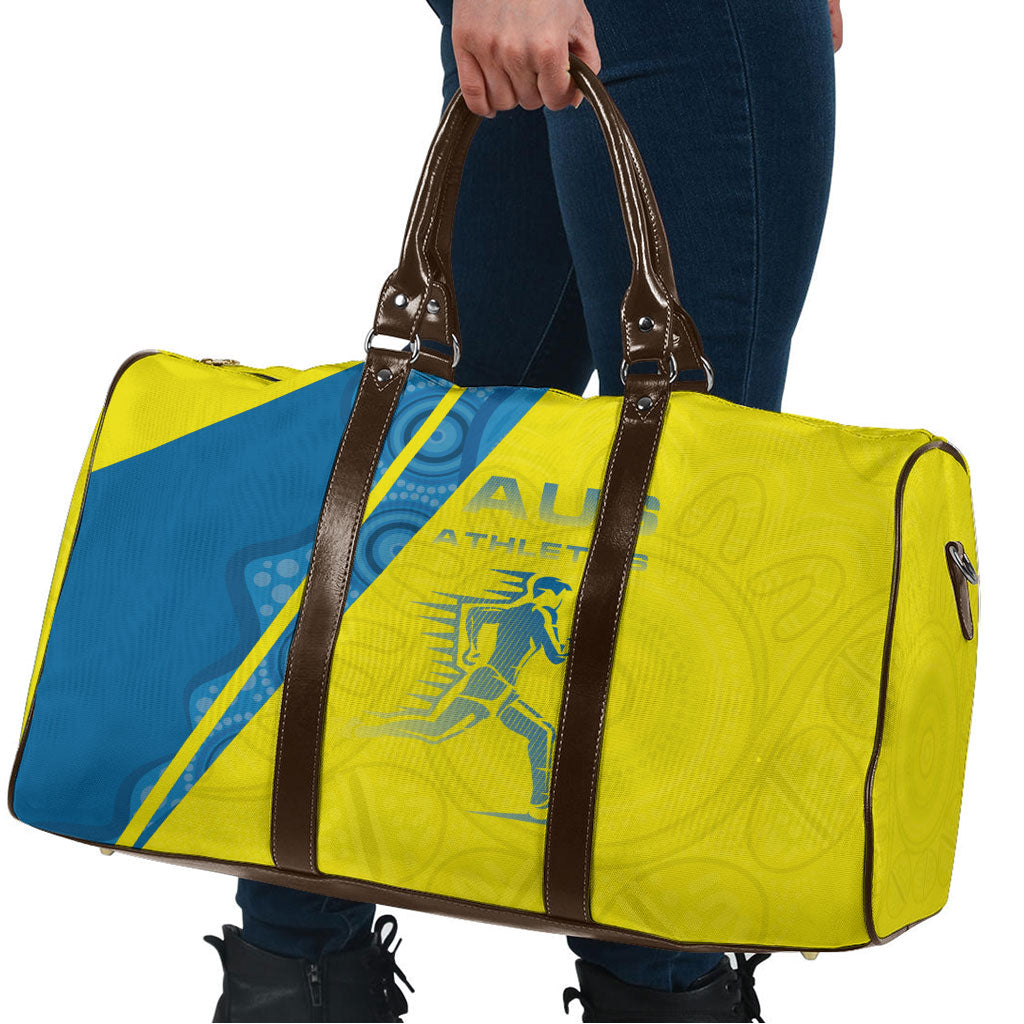 Australian Athletics Travel Bag Modern Indigenous Circle Pattern Sport Art