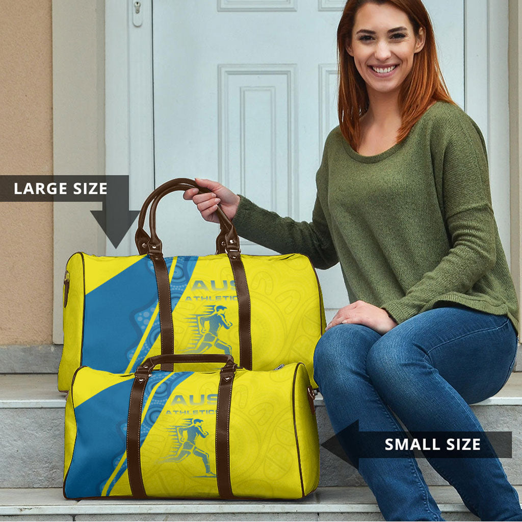 Australian Athletics Travel Bag Modern Indigenous Circle Pattern Sport Art