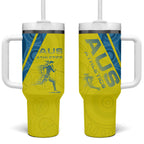 Australian Athletics Tumbler With Handle Modern Indigenous Circle Pattern Sport Art