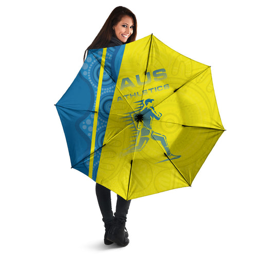 Australian Athletics Umbrella Modern Indigenous Circle Pattern Sport Art