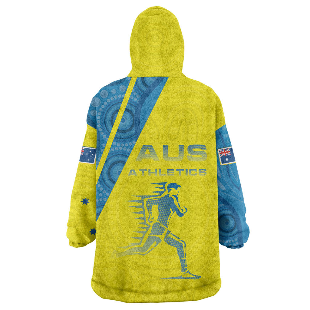 Australian Athletics Wearable Blanket Hoodie Modern Indigenous Circle Pattern Sport Art