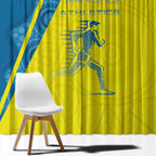 Australian Athletics Window Curtain Modern Indigenous Circle Pattern Sport Art