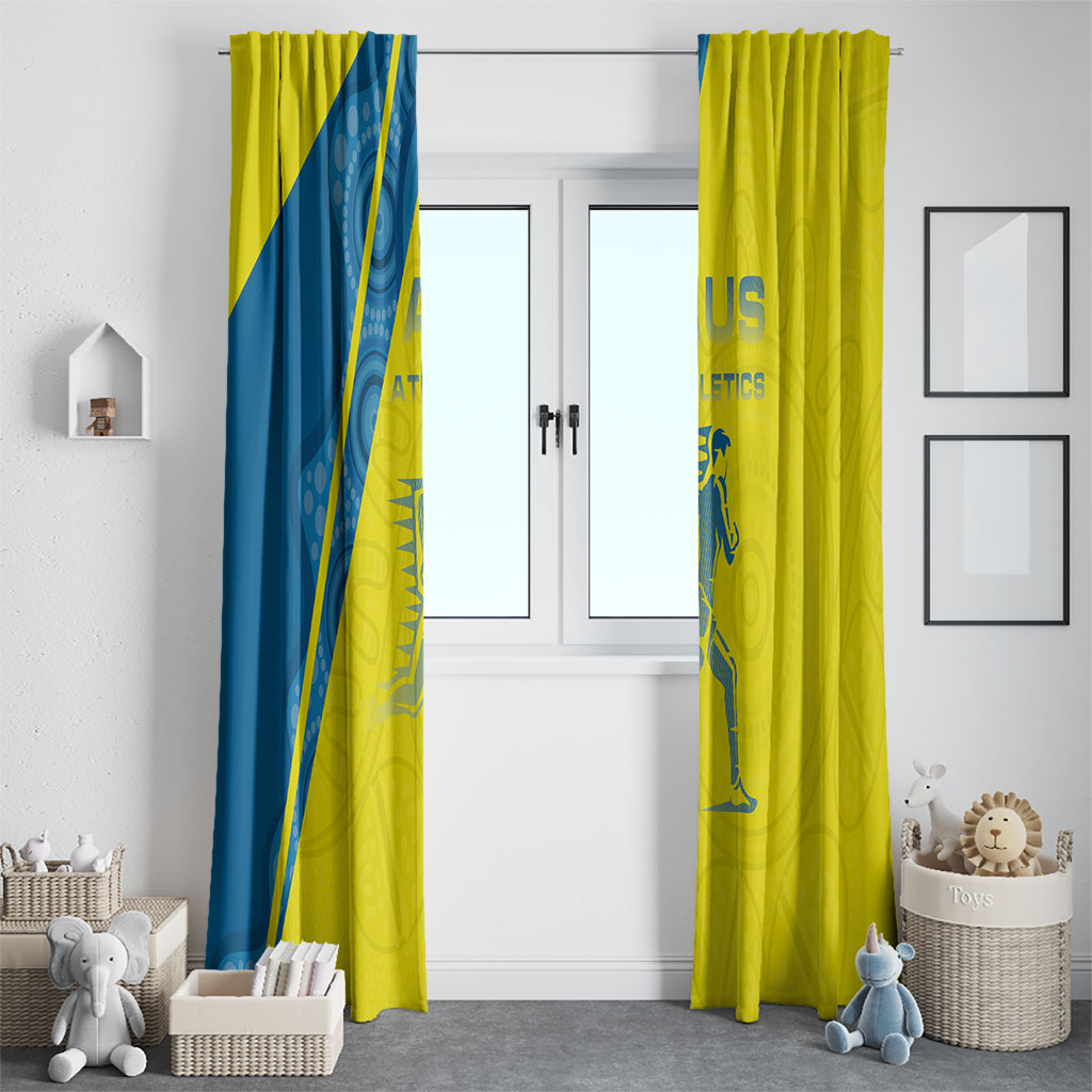 Australian Athletics Window Curtain Modern Indigenous Circle Pattern Sport Art
