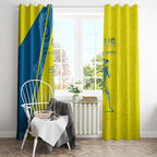 Australian Athletics Window Curtain Modern Indigenous Circle Pattern Sport Art