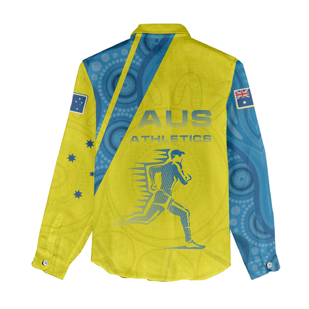 Australian Athletics Women Casual Shirt Modern Indigenous Circle Pattern Sport Art