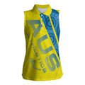 Australian Athletics Women Sleeveless Polo Shirt Modern Indigenous Circle Pattern Sport Art