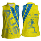 Australian Athletics Women Sleeveless Polo Shirt Modern Indigenous Circle Pattern Sport Art