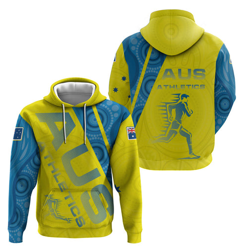 Australian Athletics Zip Hoodie Modern Indigenous Circle Pattern Sport Art