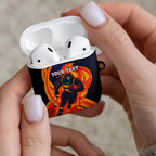 Personalized Adelaide Crows AirPods Case Polynesian Tribal Crow Mascot With Hibiscus Floral Art