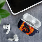 Personalized Adelaide Crows AirPods Case Polynesian Tribal Crow Mascot With Hibiscus Floral Art