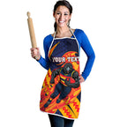 Personalized Adelaide Crows Apron Polynesian Tribal Crow Mascot With Hibiscus Floral Art