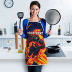 Personalized Adelaide Crows Apron Polynesian Tribal Crow Mascot With Hibiscus Floral Art