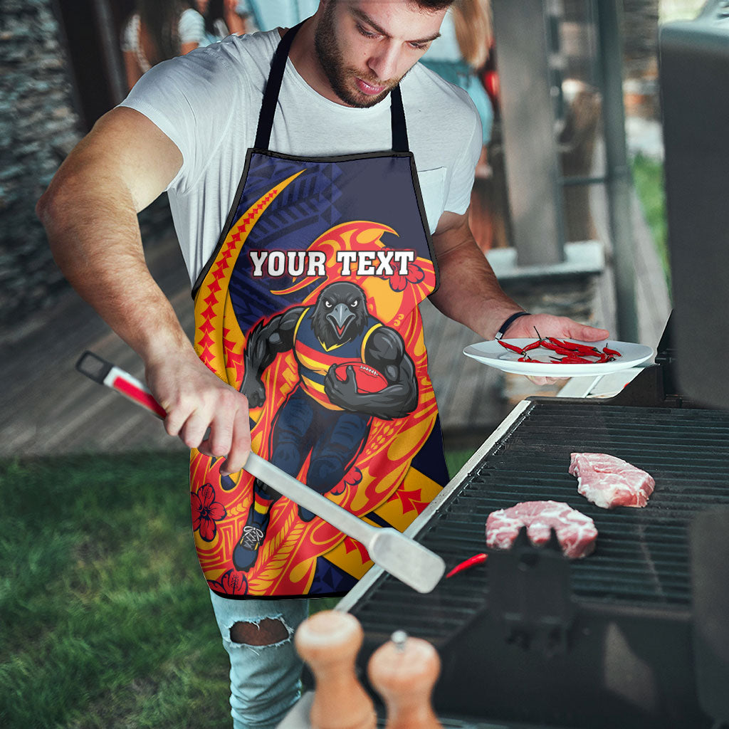 Personalized Adelaide Crows Apron Polynesian Tribal Crow Mascot With Hibiscus Floral Art