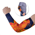 Personalized Adelaide Crows Arm Sleeves Polynesian Tribal Crow Mascot With Hibiscus Floral Art