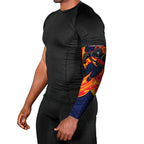Personalized Adelaide Crows Arm Sleeves Polynesian Tribal Crow Mascot With Hibiscus Floral Art