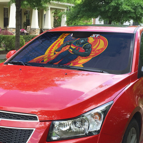 Personalized Adelaide Crows Auto Sun Shade Polynesian Tribal Crow Mascot With Hibiscus Floral Art