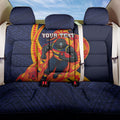 Personalized Adelaide Crows Back Car Seat Cover Polynesian Tribal Crow Mascot With Hibiscus Floral Art