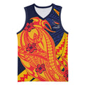 Personalized Adelaide Crows Basketball Jersey Polynesian Tribal Crow Mascot With Hibiscus Floral Art