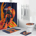 Personalized Adelaide Crows Bathroom Set Polynesian Tribal Crow Mascot With Hibiscus Floral Art