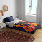 Personalized Adelaide Crows Bedding Set Polynesian Tribal Crow Mascot With Hibiscus Floral Art