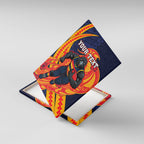 Personalized Adelaide Crows Canvas Wall Art Polynesian Tribal Crow Mascot With Hibiscus Floral Art
