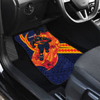 Personalized Adelaide Crows Car Mats Polynesian Tribal Crow Mascot With Hibiscus Floral Art