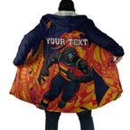 Personalized Adelaide Crows Cloak Polynesian Tribal Crow Mascot With Hibiscus Floral Art