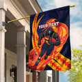 Personalized Adelaide Crows Garden Flag Polynesian Tribal Crow Mascot With Hibiscus Floral Art