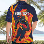 Personalized Adelaide Crows Hawaiian Shirt Polynesian Tribal Crow Mascot With Hibiscus Floral Art