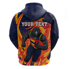 Personalized Adelaide Crows Hoodie Polynesian Tribal Crow Mascot With Hibiscus Floral Art