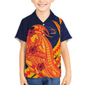 Personalized Adelaide Crows Kid Hawaiian Shirt Polynesian Tribal Crow Mascot With Hibiscus Floral Art