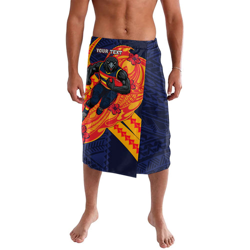 Personalized Adelaide Crows Lavalava Polynesian Tribal Crow Mascot With Hibiscus Floral Art