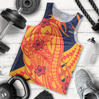 Personalized Adelaide Crows Men Tank Top Polynesian Tribal Crow Mascot With Hibiscus Floral Art