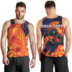 Personalized Adelaide Crows Men Tank Top Polynesian Tribal Crow Mascot With Hibiscus Floral Art