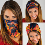 Personalized Adelaide Crows Neck Gaiter Polynesian Tribal Crow Mascot With Hibiscus Floral Art