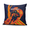 Personalized Adelaide Crows Pillow Cover Polynesian Tribal Crow Mascot With Hibiscus Floral Art