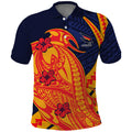 Personalized Adelaide Crows Polo Shirt Polynesian Tribal Crow Mascot With Hibiscus Floral Art