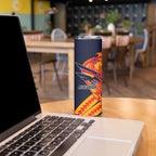 Personalized Adelaide Crows Skinny Tumbler Polynesian Tribal Crow Mascot With Hibiscus Floral Art
