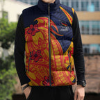 Personalized Adelaide Crows Sleeveless Puffer Jacket Polynesian Tribal Crow Mascot With Hibiscus Floral Art