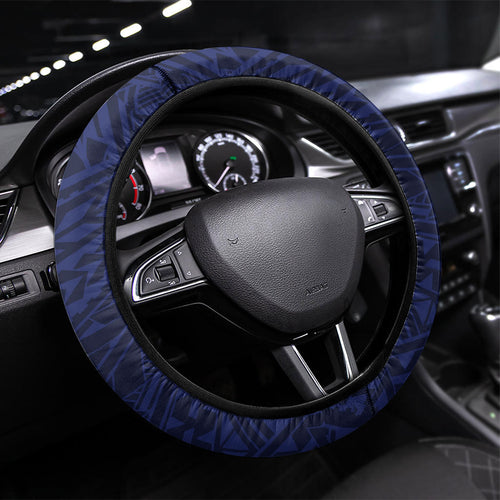 Adelaide Crows Steering Wheel Cover Polynesian Tribal Crow Mascot With Hibiscus Floral Art