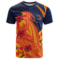 Personalized Adelaide Crows T Shirt Polynesian Tribal Crow Mascot With Hibiscus Floral Art