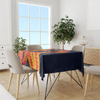 Personalized Adelaide Crows Tablecloth Polynesian Tribal Crow Mascot With Hibiscus Floral Art
