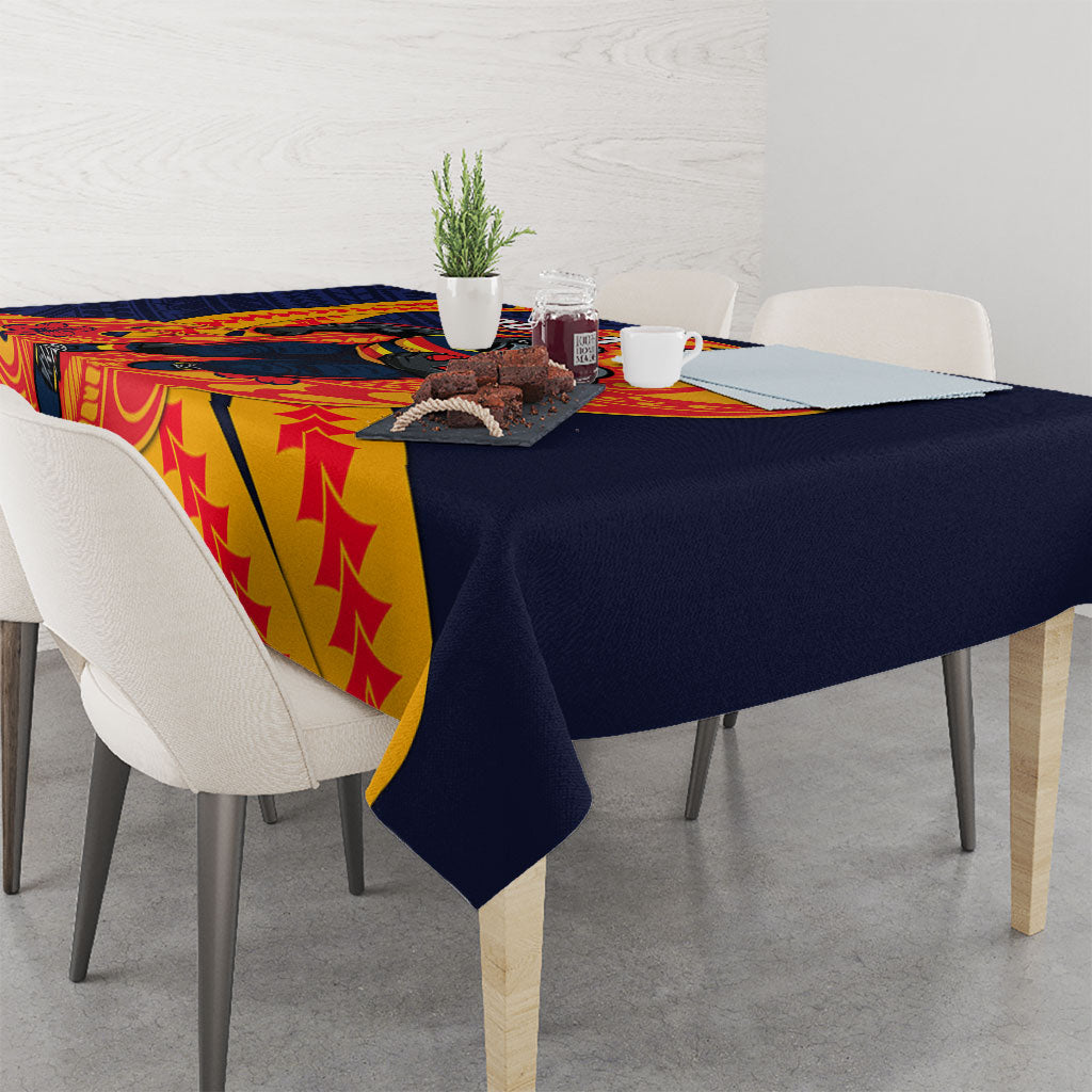Personalized Adelaide Crows Tablecloth Polynesian Tribal Crow Mascot With Hibiscus Floral Art