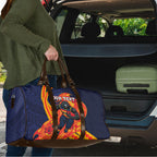 Personalized Adelaide Crows Travel Bag Polynesian Tribal Crow Mascot With Hibiscus Floral Art