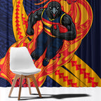 Personalized Adelaide Crows Window Curtain Polynesian Tribal Crow Mascot With Hibiscus Floral Art