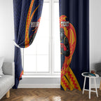 Personalized Adelaide Crows Window Curtain Polynesian Tribal Crow Mascot With Hibiscus Floral Art