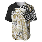 Personalized Collingwood Magpies Baseball Jersey Polynesian Tribal Magpie Mascot With Hibiscus Floral Art