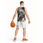 Personalized Collingwood Magpies Basketball Jersey Polynesian Tribal Magpie Mascot With Hibiscus Floral Art